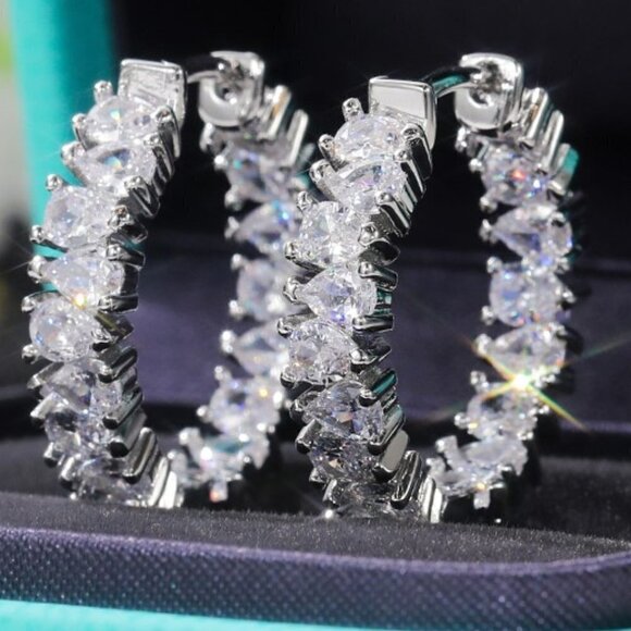 "New Fashion Oversize Circle Dainty Round Hoop Earring, GPMB1743 - Picture 1 of 3